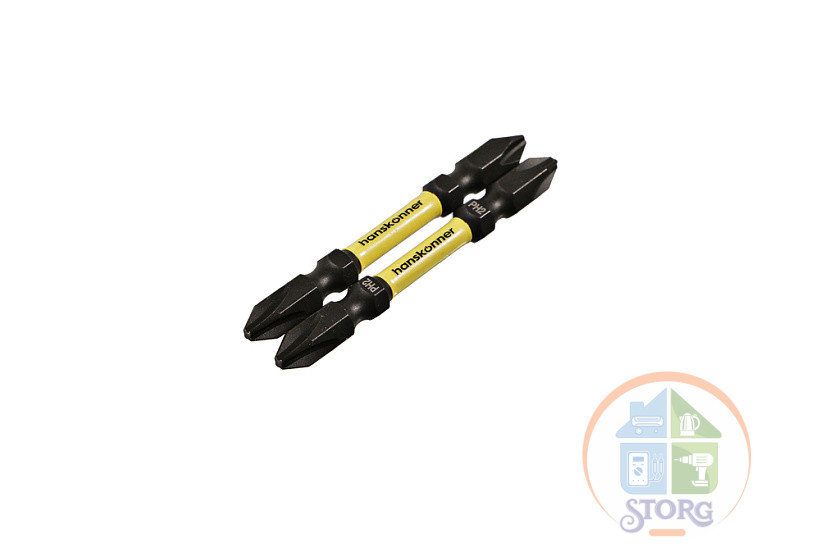 Биты Hanskonner ImpactPower HPH2-65DT, PH2x65мм, двусторон., торсионные, 2шт