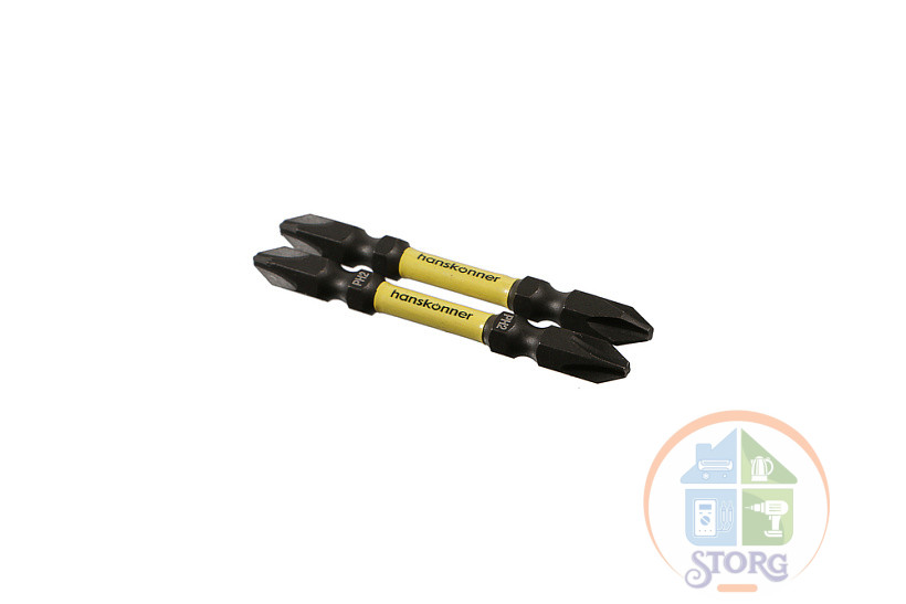 Биты Hanskonner ImpactPower HPH2-65DT, PH2x65мм, двусторон., торсионные, 2шт