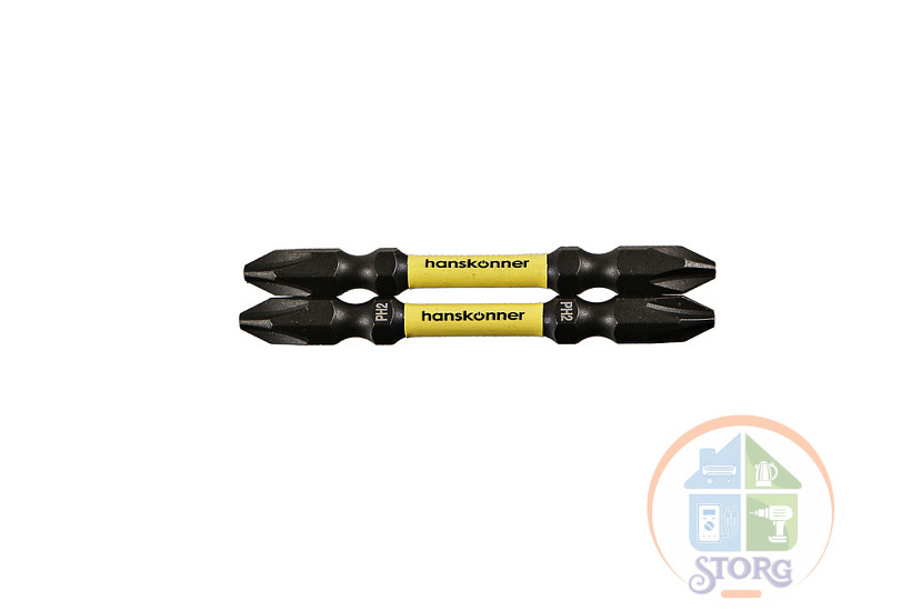 Биты Hanskonner ImpactPower HPH2-65DT, PH2x65мм, двусторон., торсионные, 2шт