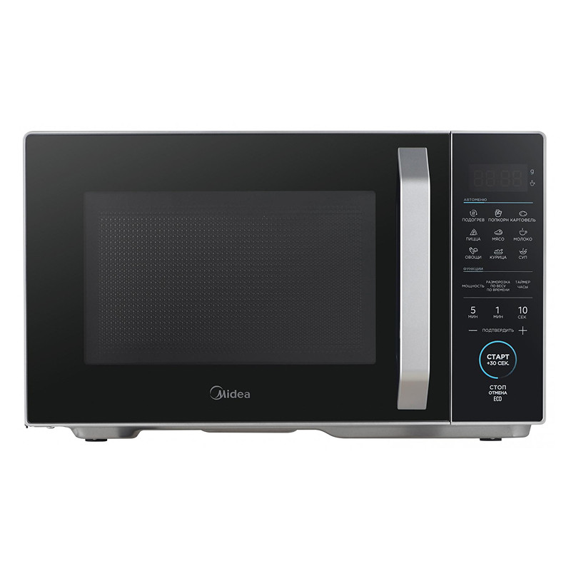 Микроволновая печь Midea EM825P2ET-S, 25л. 800Вт/1250Вт, Серебро, эмаль легкой очистки XpressClean
