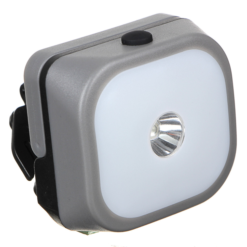 Фонарь налобный ЧИНГИСХАН, с крепежом на велосипед, 1 COB + 12 SMD, 2 Вт, 3xAAA, 6x6,5х4см, пластик