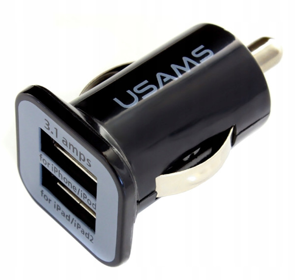 АЗУ USAMS SRT-4 5V3,1A 2USB черный ( без уп.)