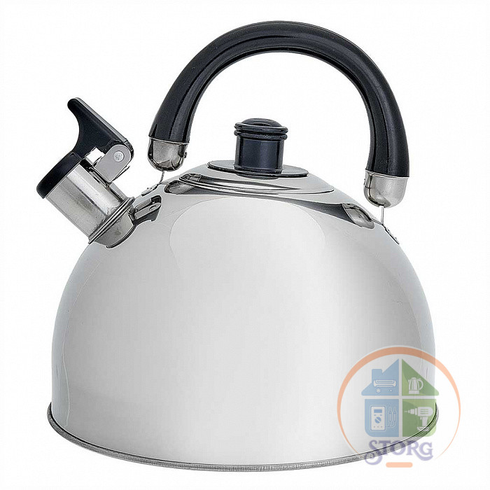 Чайник металлический WEBBER BE-0528, нерж.сталь. 4.5л, свисток
