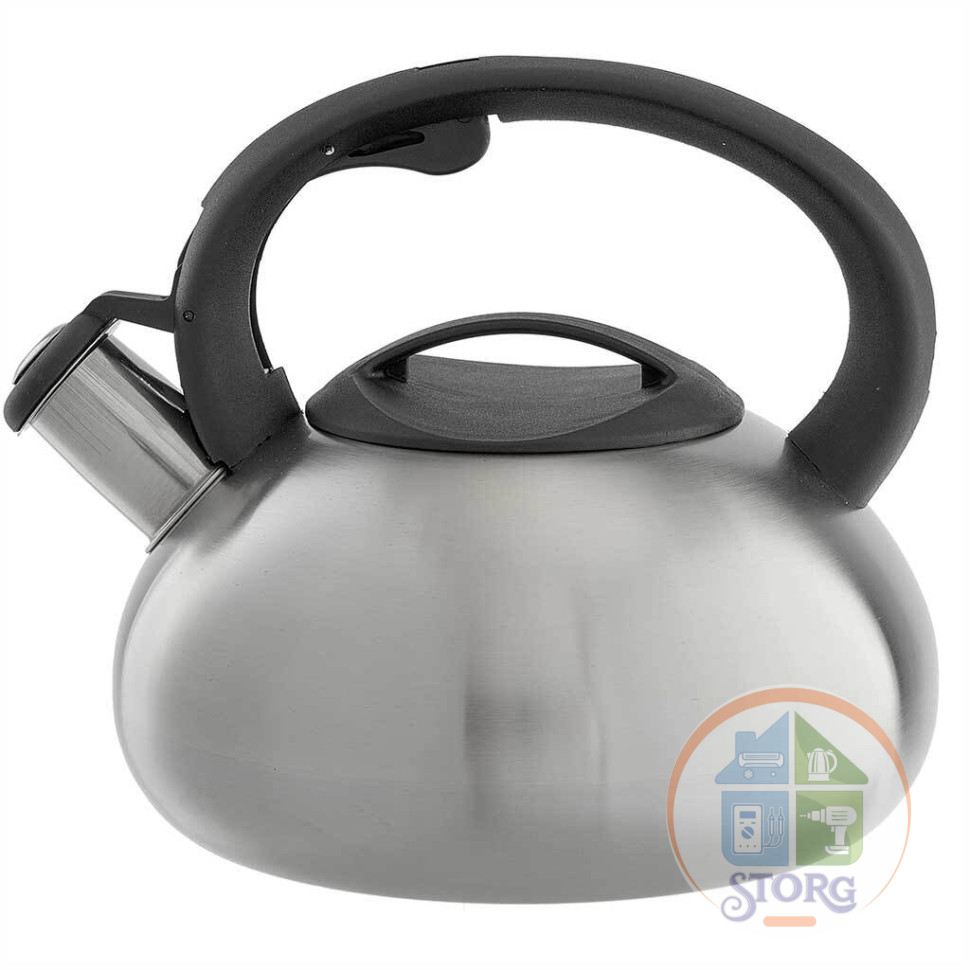 Чайник металлический WEBBER BE-0599, из нерж.стали 2.5л, со свистком, сатин