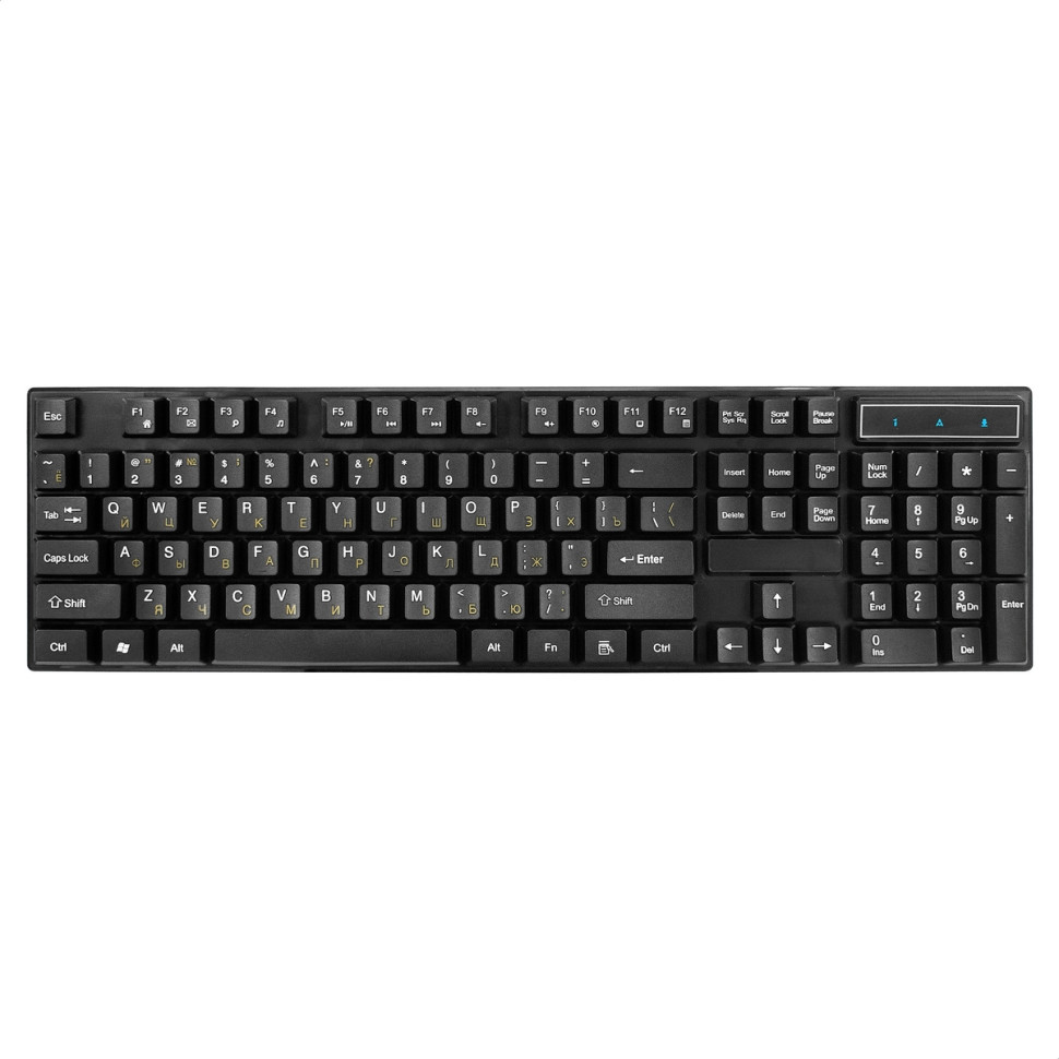 Комплект клавиатура + мышь ExeGate Professional Standard Combo MK110-OEM (клавиатура влагозащищенная 104кл. + мышь оптическая 1000dpi, 3 кнопки и колесо прокрутки; USB, длина кабелей 1.5м, Черный, RTL)