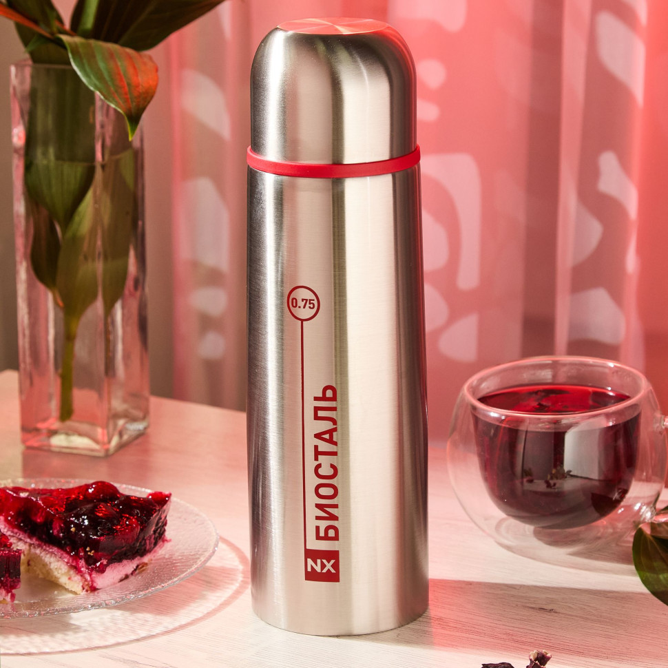 Термос BIOSTAL NX-750Z, 0,75л, пробка с ситечком, нержавеющая сталь