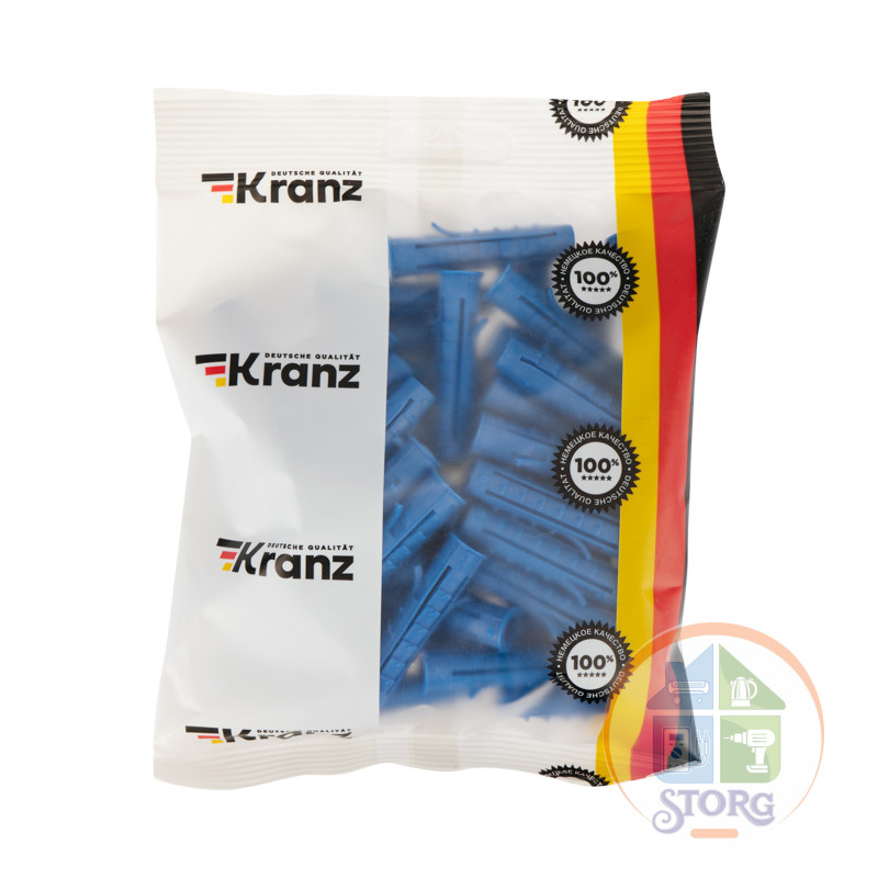 Дюбель распорный KRANZ 10х50, синий, пакет (50 шт./уп.)