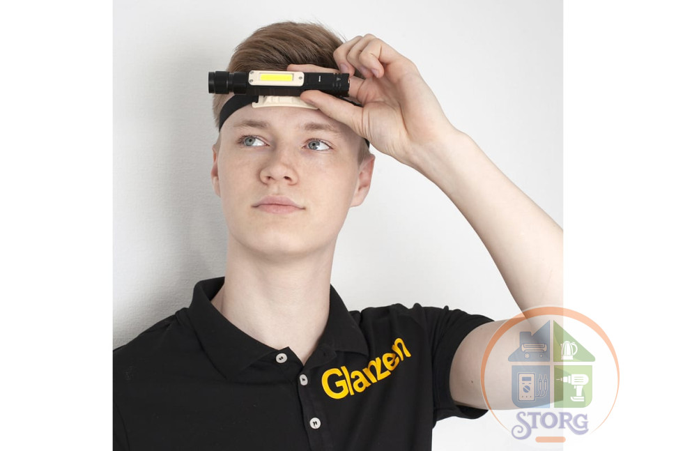 Светодиодный ручной-налобный аккумуляторный USB фонарь GLANZEN UFL-0160-05