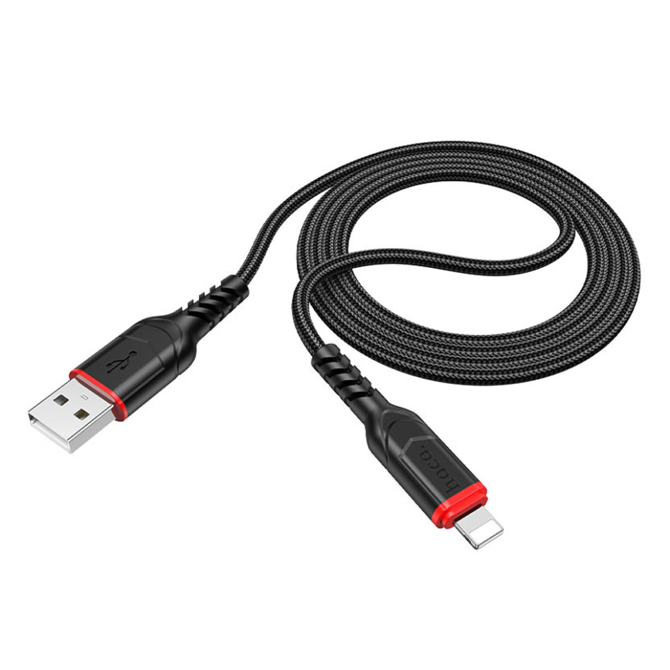 Дата-кабель HOCO X59 Victory charging data cable Lightning, 3м, (Черный)