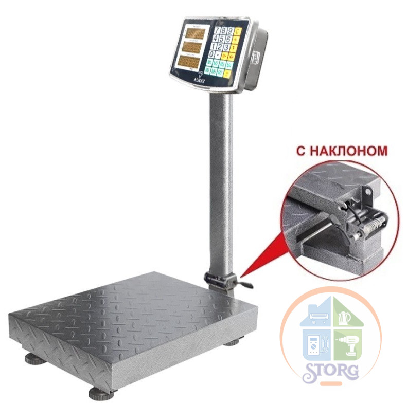 Весы торговые ALMAZ  A-4038 600кг, 45х60см, напольные, складная стойка