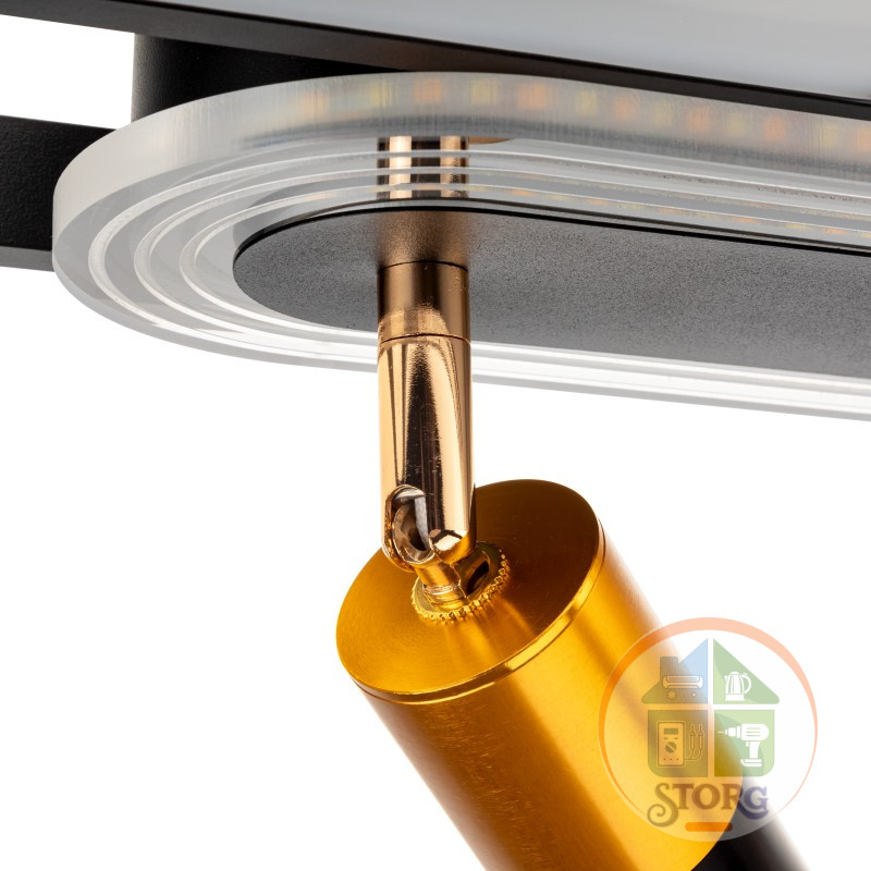 Люстра потолочная LED димм LANTERNA ДУ 800x90x150 52Вт 2700K/4000K/6400K 18м2 чер/зол,51634 1 Ritter