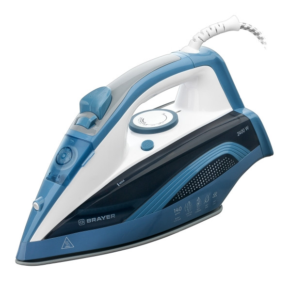 Утюг Brayer BR4002 синий/белый/черный, 2400 Вт, 25 г/мин, 140 г/мин, 360 мл