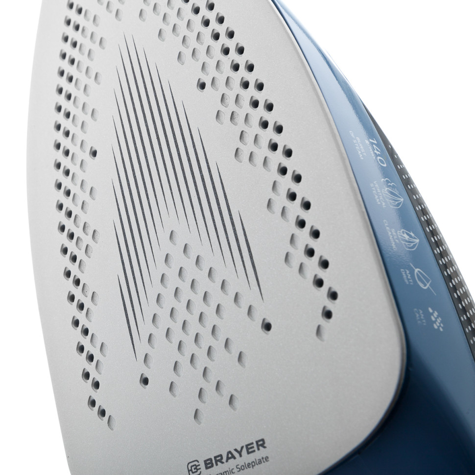 Утюг Brayer BR4002 синий/белый/черный, 2400 Вт, 25 г/мин, 140 г/мин, 360 мл