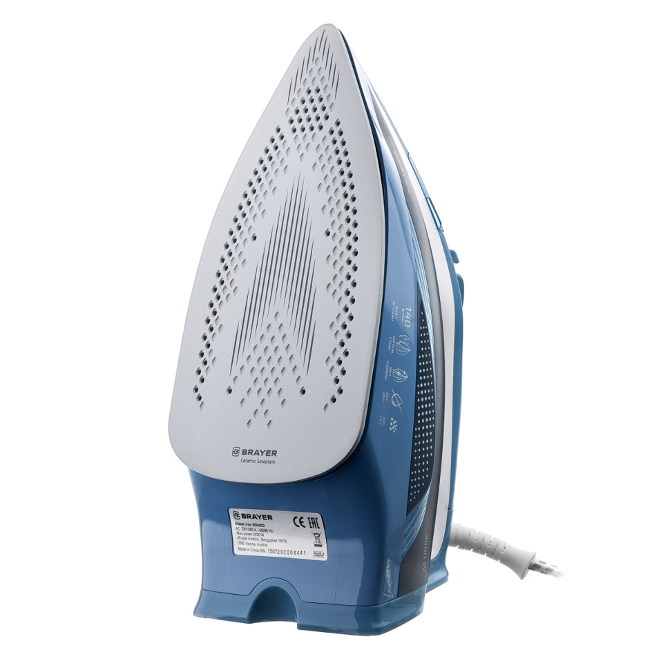 Утюг Brayer BR4002 синий/белый/черный, 2400 Вт, 25 г/мин, 140 г/мин, 360 мл
