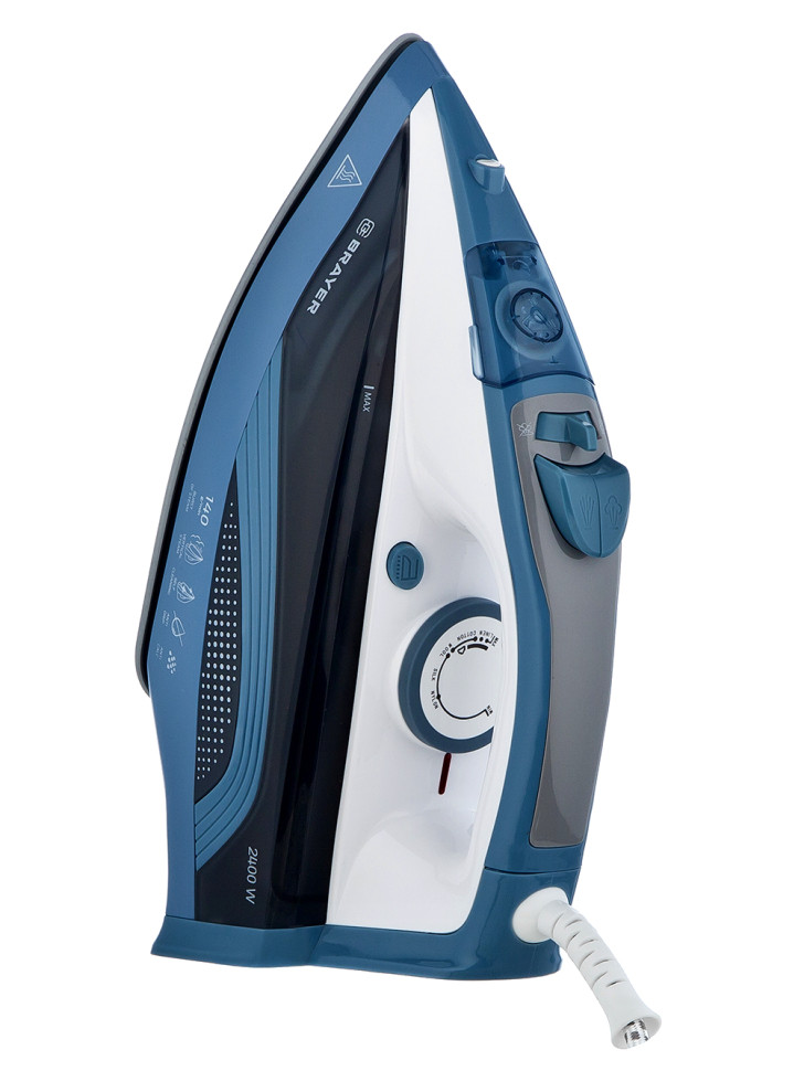 Утюг Brayer BR4002 синий/белый/черный, 2400 Вт, 25 г/мин, 140 г/мин, 360 мл