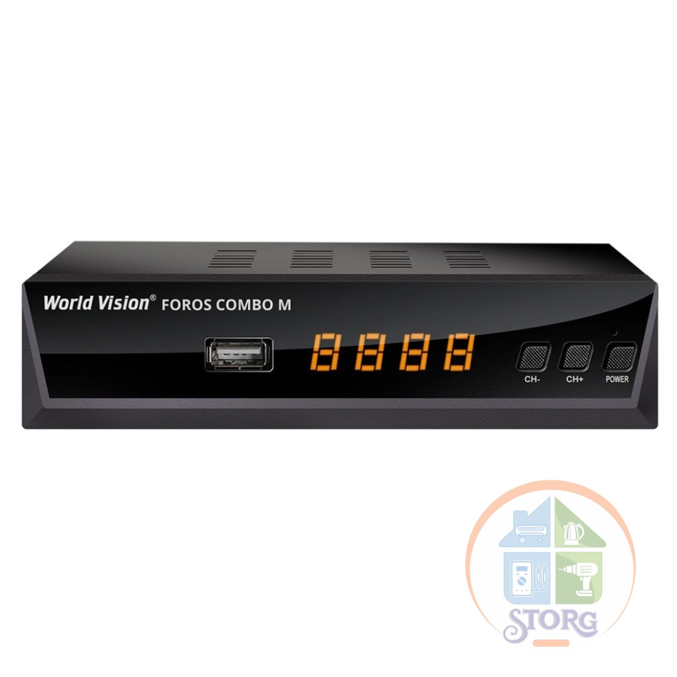 Спутниковый+T2 тюнер World Vision Foros Combo M T2/S2  (Металл, Програм. ДУ, AC3, кнопки, диспл )