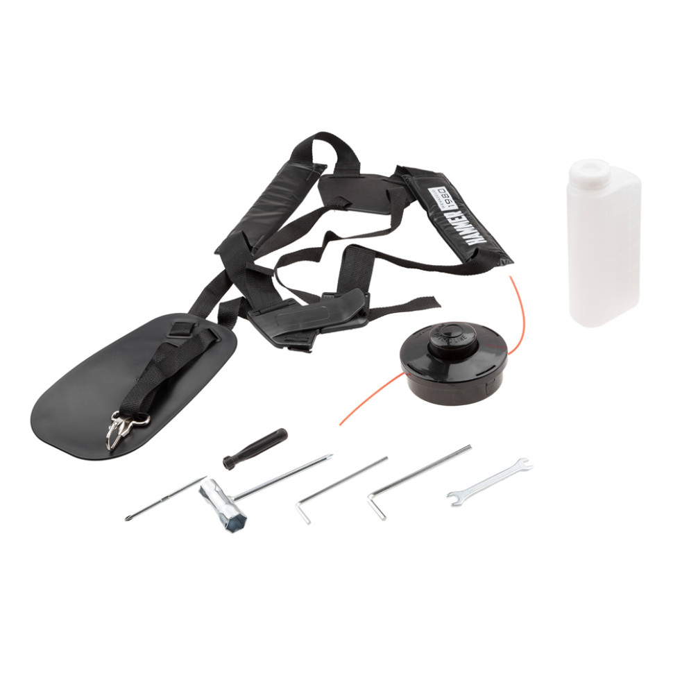 Бензотриммер Hammer MTK520C,2,1лс/1,54кВт 52,2см3 нож/леска 255/460мм ранцевый ремень + штанга