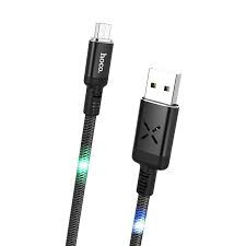 USB кабель HOCO c звуковой подсветкой U63 Spirit charging data cable for Micro (black/white)