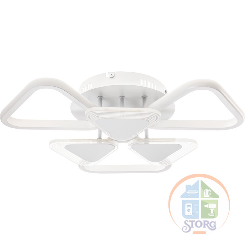 Люстра потолочная LED димм NUVOLA с ДУ, 3 режима, O570х135, 108Вт, 33м2, белый, 52939 6, Ritter