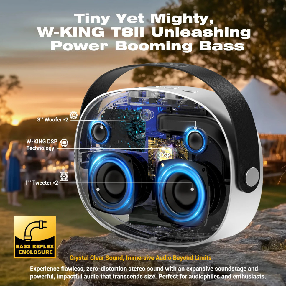 Портативная Bluetooth колонка W-King T8II (граффити) 50-99 Вт, 24 ч работы, IPX7, FM, TWS, 3,6кг Портативная Bluetooth колонка W-King T8II (граффити) 50-99 Вт, 24 ч работы, IPX7, FM, TWS, 3,6кг