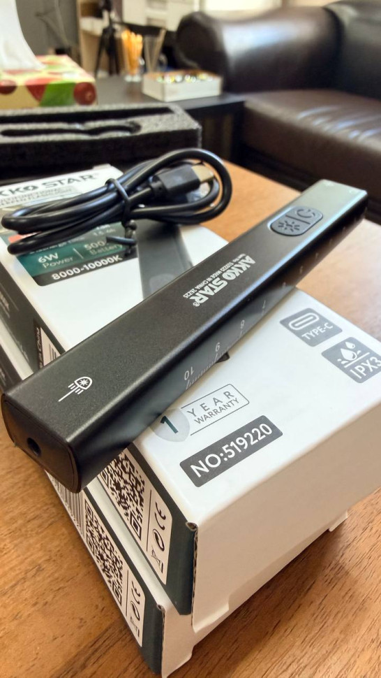 Фонарь-лазер ручной AKKOSTAR 519220 + ультрафиолет 6W/520lm 500mAh 8000-10000K