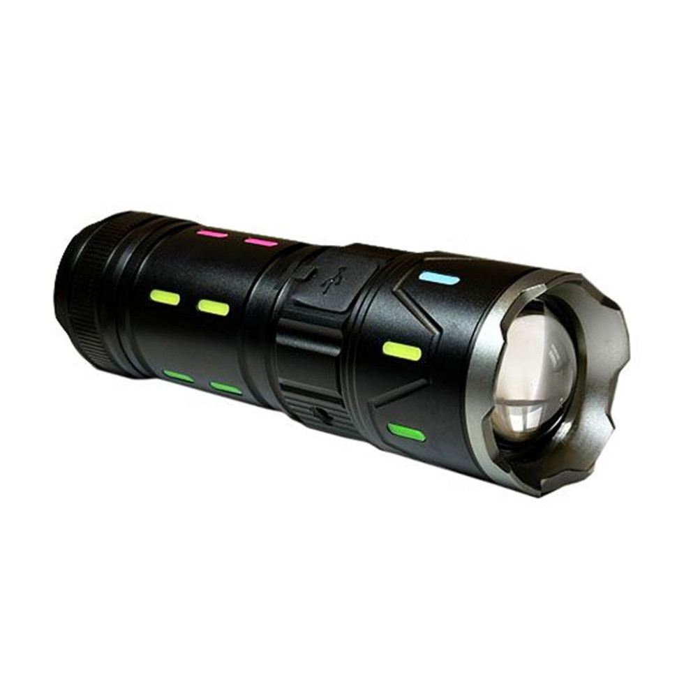 Фонарь ручной светодиодный ИСКРА IR-G32, лазерный диод, 35w, 1 режим, встрой.PowerBank