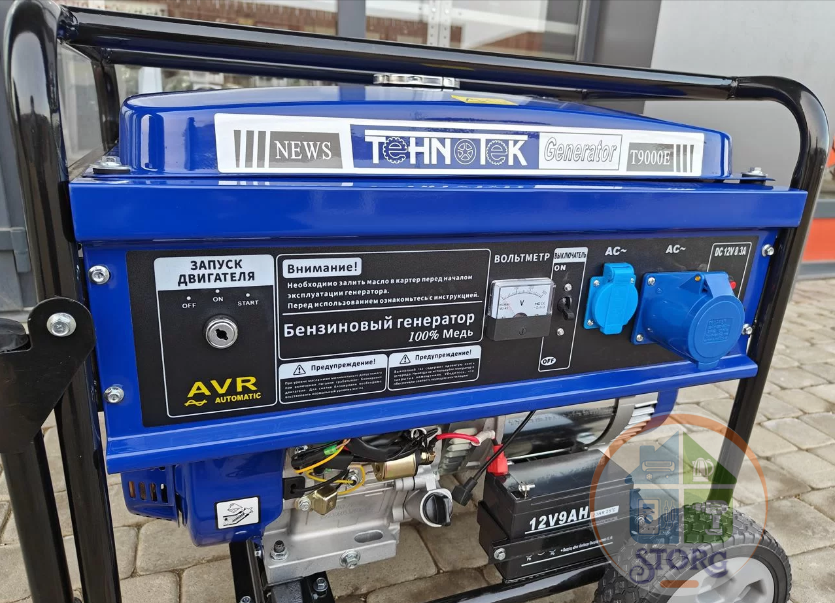 Генератор бензиновый Tehnotek LT9000 ЕB (7,0/7,5,кВт, электр.старт, ручки, колеса,медная обмотка 100% качество)