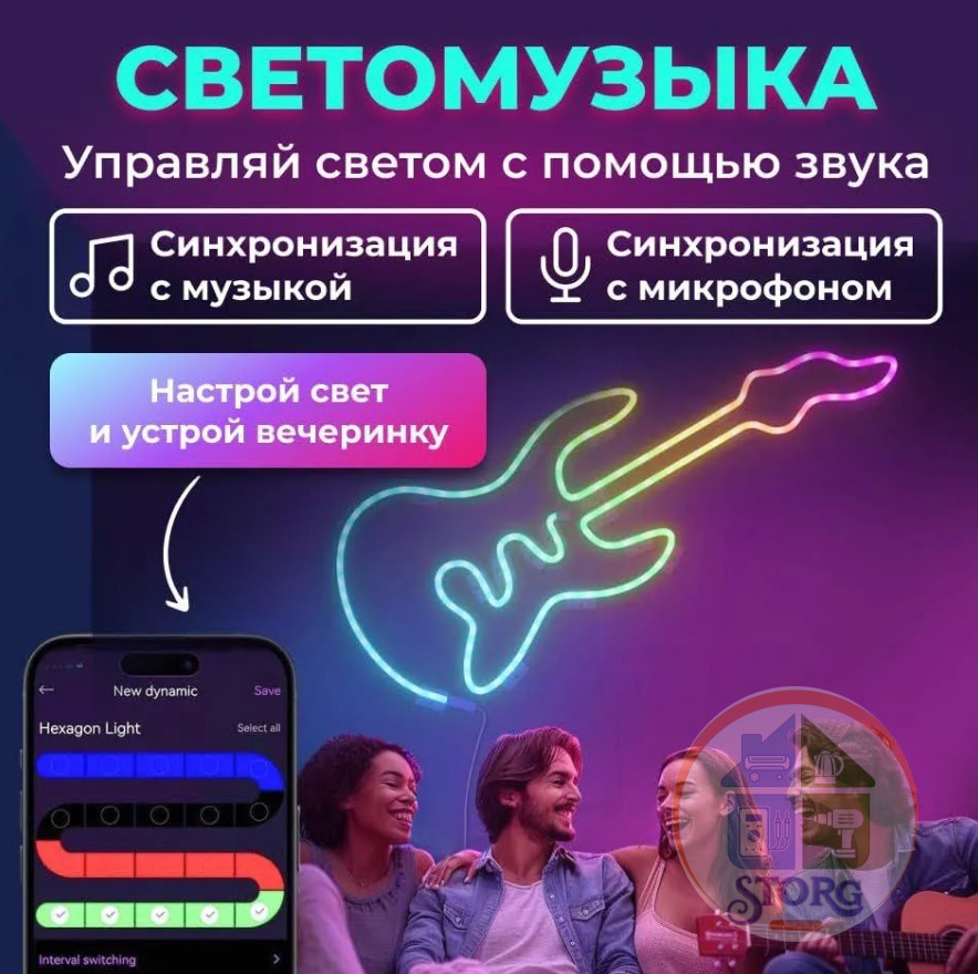 Лента светодиодная неоновая 5 метр 8х16мм гибкая RGB -IC с пультом и контролером