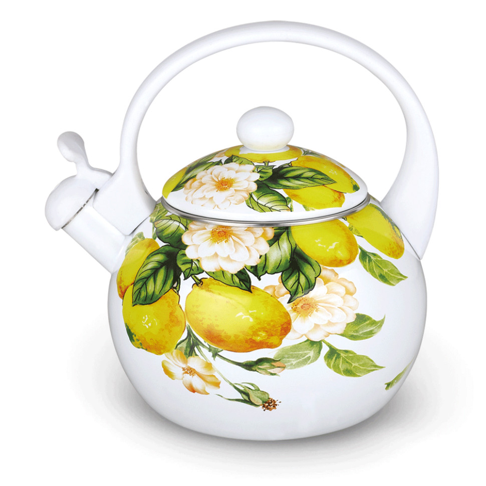 Чайник эмалированный со свистком KELLI KL-4435, 2.5л, 3-х слойное внешнее и внутреннее покрытие