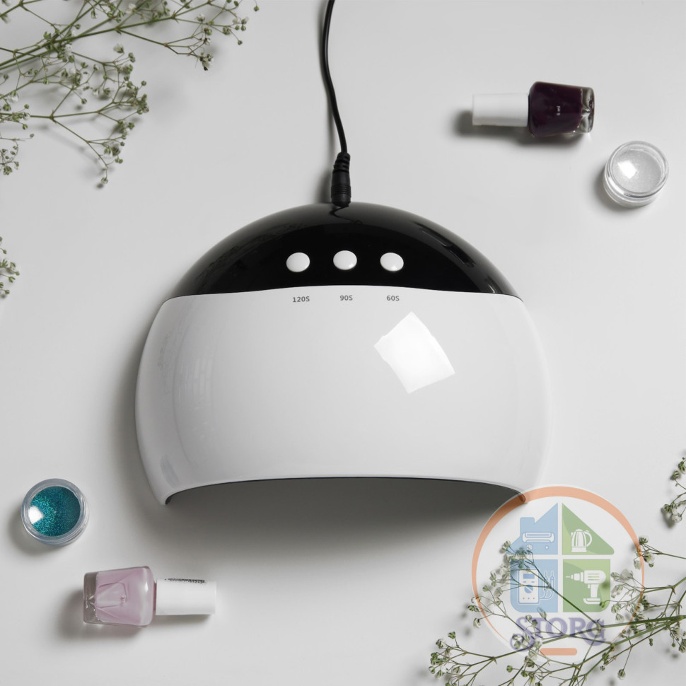 Лампа для гель-лака Luazon LUF-18, UV/LED, 24 Вт, 8 диодов, таймер 60/90/120 сек, USB, белая