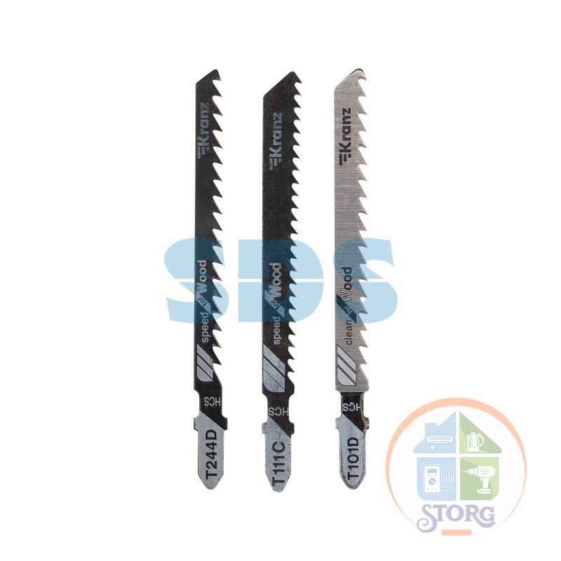 Набор полотен для электролобзика KRANZ № 4 T101D/T111C/T244D (3 шт./уп.)