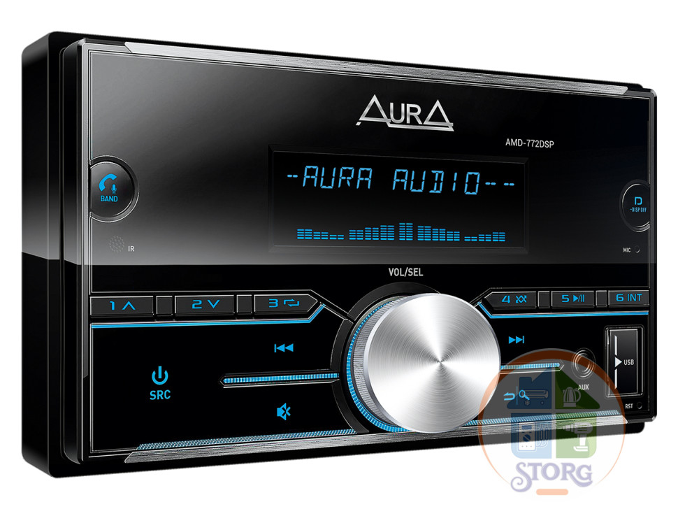 2 Din автомагнитола AurA  AMD-772 DSP USB/BT, RCA: 3 пары, 4X51w