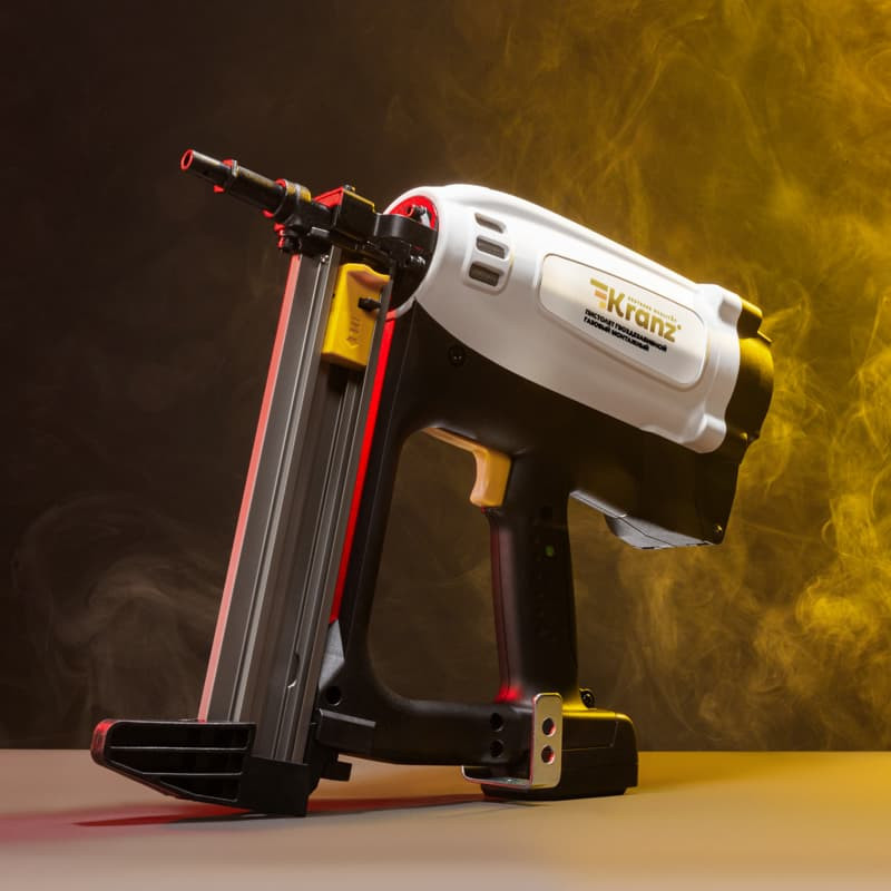 Гвоздезабивной пистолет газовый монтажный KRANZ GN95, 95Дж, длина гвоздей 15-40мм, диаметр 2,7-3мм