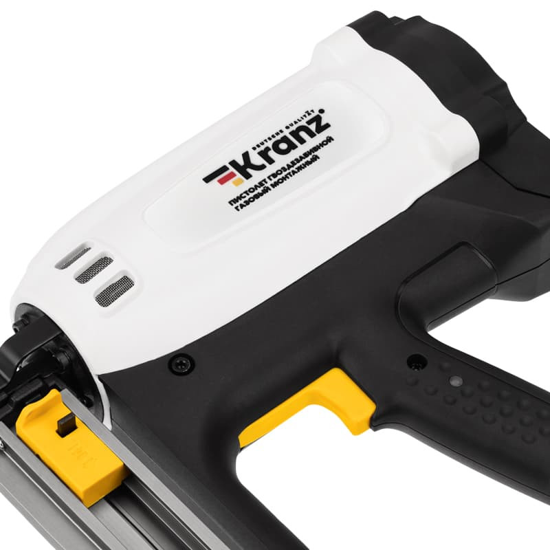 Гвоздезабивной пистолет газовый монтажный KRANZ GN95, 95Дж, длина гвоздей 15-40мм, диаметр 2,7-3мм