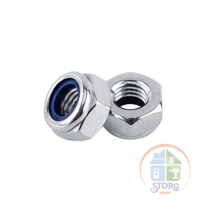 Гайка самоконтрящаяся KRANZ DIN 985, с нейлоновым кольцом, M12, короб (25 шт./уп.)