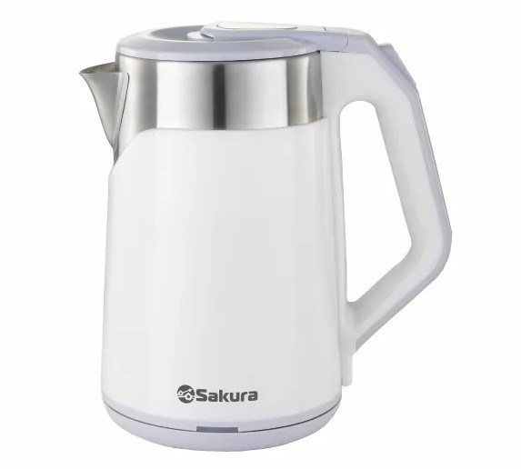Чайник электрический SAKURA SA-2172W (Белый; Объем 1.8л; Мощность 1800Вт; Нерж.сталь/Пластик; Диск)