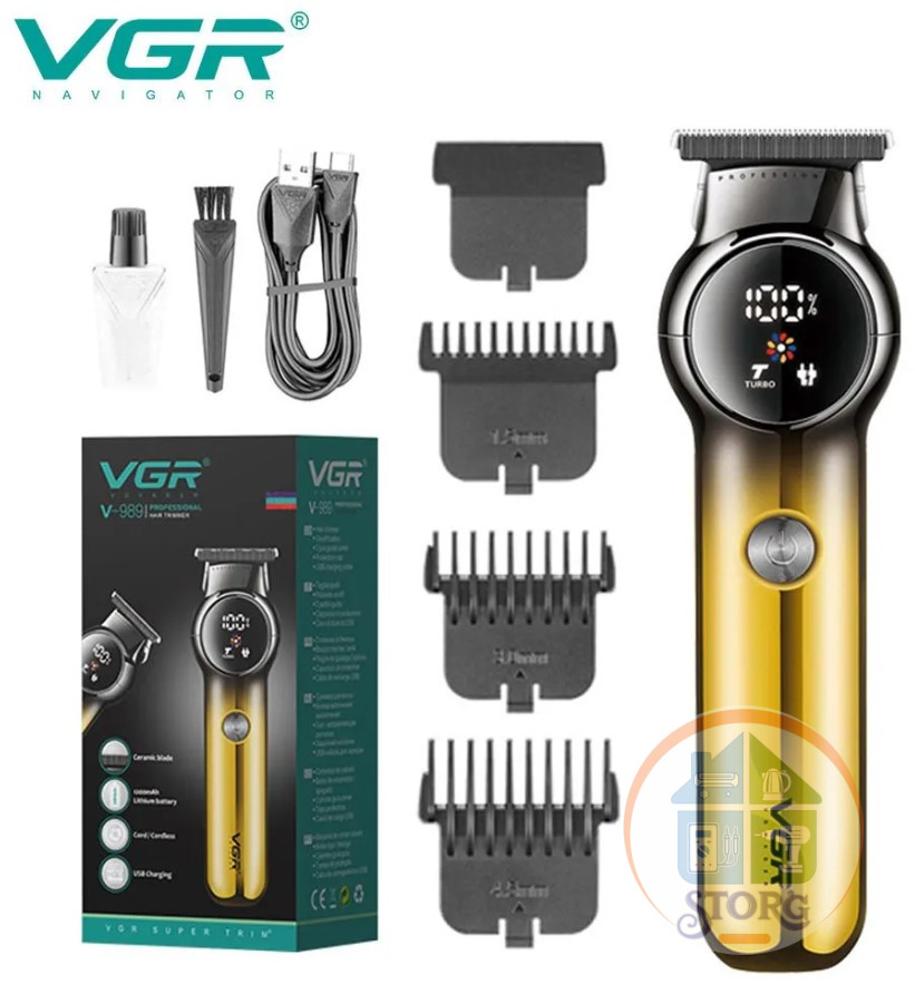 Машинка для стрижки / триммер VGR V-989 Professional , Барбершоп, 180мин
