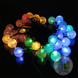 Гирлянда светодиодна S-TORG фигурная "Хрустальный Шар" 40 Led RGB Многоцветная, черный кабель