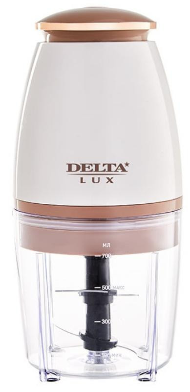 Измельчитель DELTA LUX DL-7419, бежево/коричневый, 350Вт, двойной ножевой блок, чаша 700мл