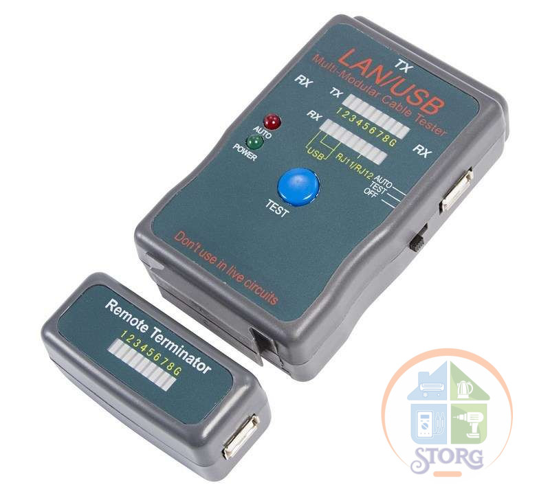Тестер кабеля "универсальный"  RJ-45+USB  (HY-251454CT)  REXANT