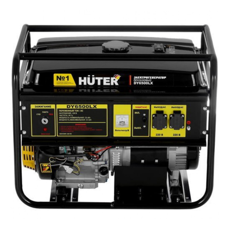 Генератор бензиновый Huter DY6500LX (5/5.5кВт,220В, 4-такт., бак 22л, ручной/эл.старт.)