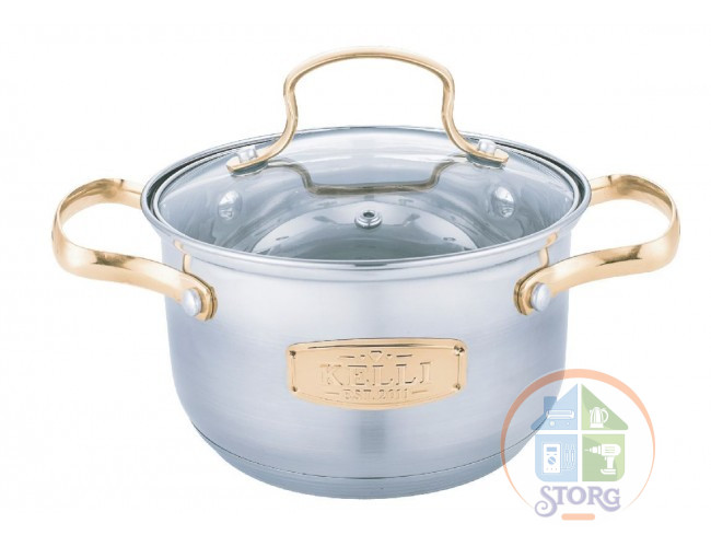 Кастрюля из нержавеющей стали 3л KELLI KL-4284 (1х6)