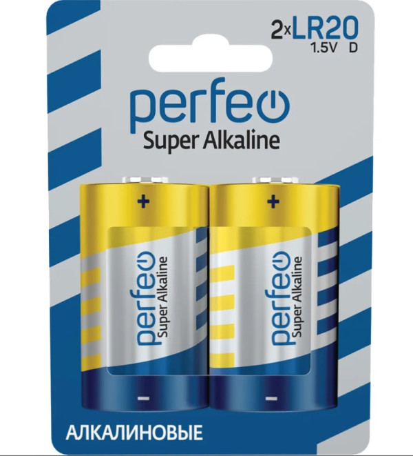 Элемент питания Perfeo LR20/2BL Super Alkaline