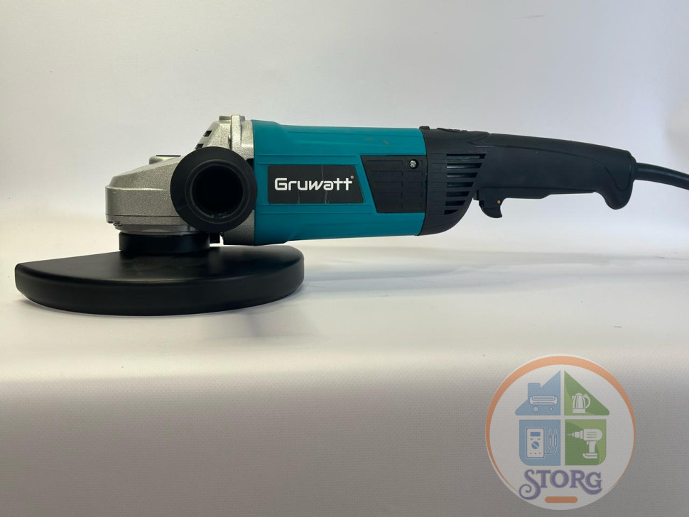 Машина угловая шлифовальная Gruwatt, диск d-230мм, 2600 Вт, 6500 об/мин вращение ручки, плавный пуск