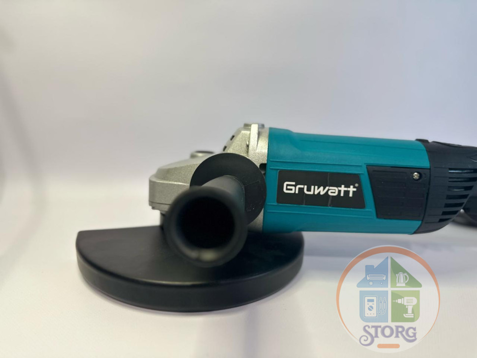 Машина угловая шлифовальная Gruwatt, диск d-230мм, 2600 Вт, 6500 об/мин вращение ручки, плавный пуск