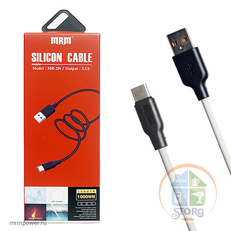 Кабель USB MRM MR29m Micro 1000mm (white) Real Silicone cable