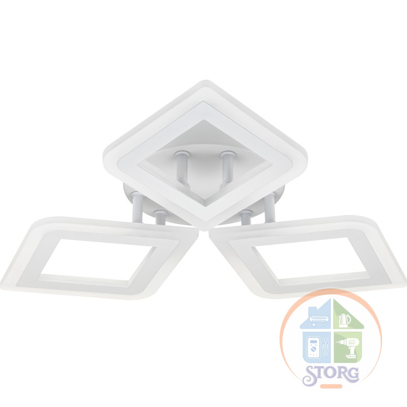 Люстра потолочная LED димм FIUGGI 450х450х75мм 78Вт 2700K/4200K/6400K 16м? белый 52182 6 Ritter