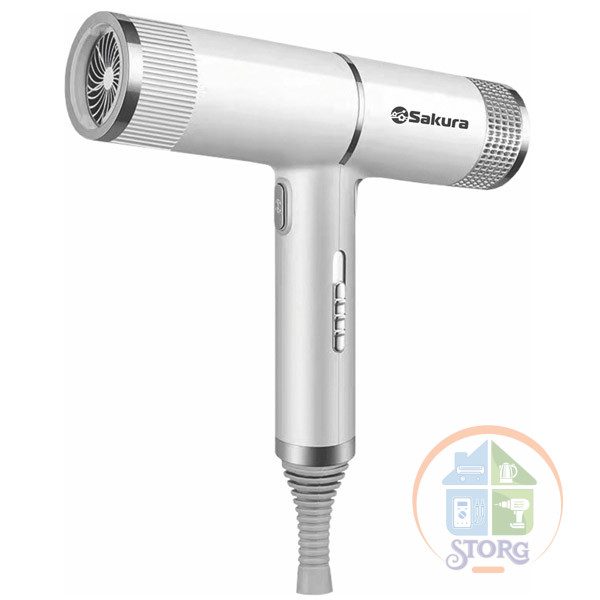 АКЦИЯ! Фен для волос SAKURA SA-4051W, 1600Вт, 3 реж. холодной сушки, LED подсветка