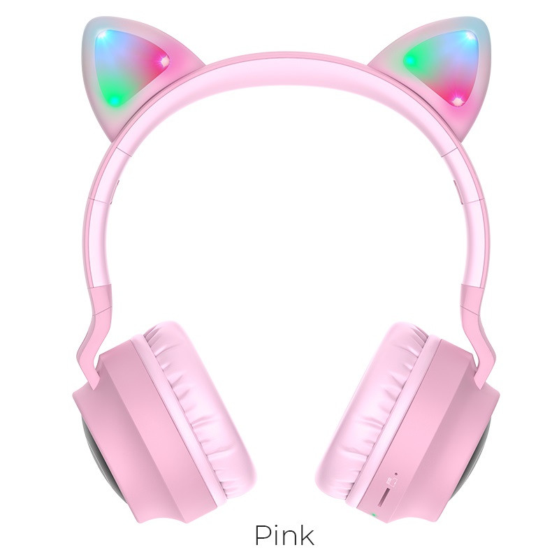 Беспроводные наушники HOCO W27 Cat ear wireless headphones pink