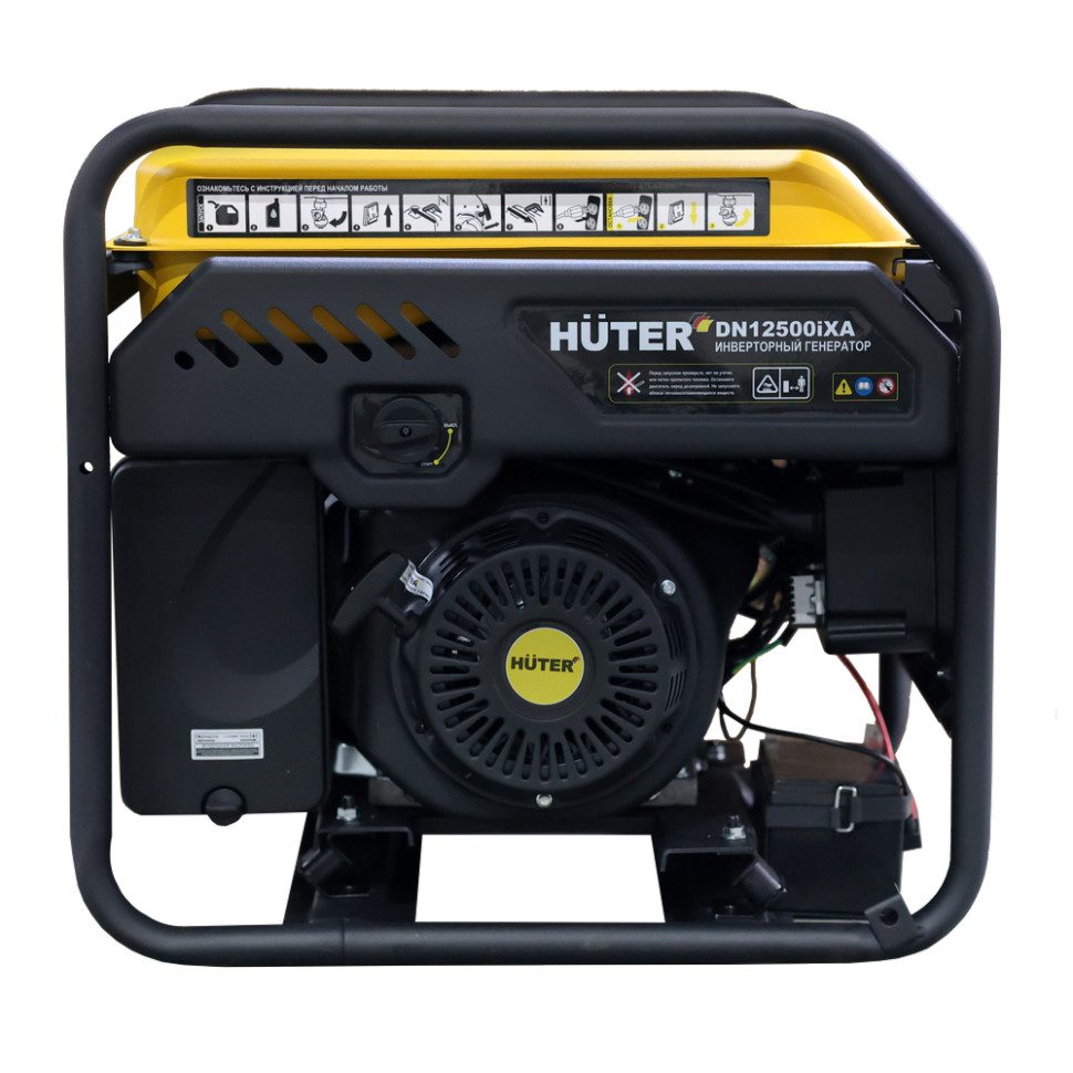 Генератор бензиновый инверторный Huter DN12500iXA (8/9кВт, 220В, 4-такт., 25л, руч./эл.старт, чист.синус., AVR)